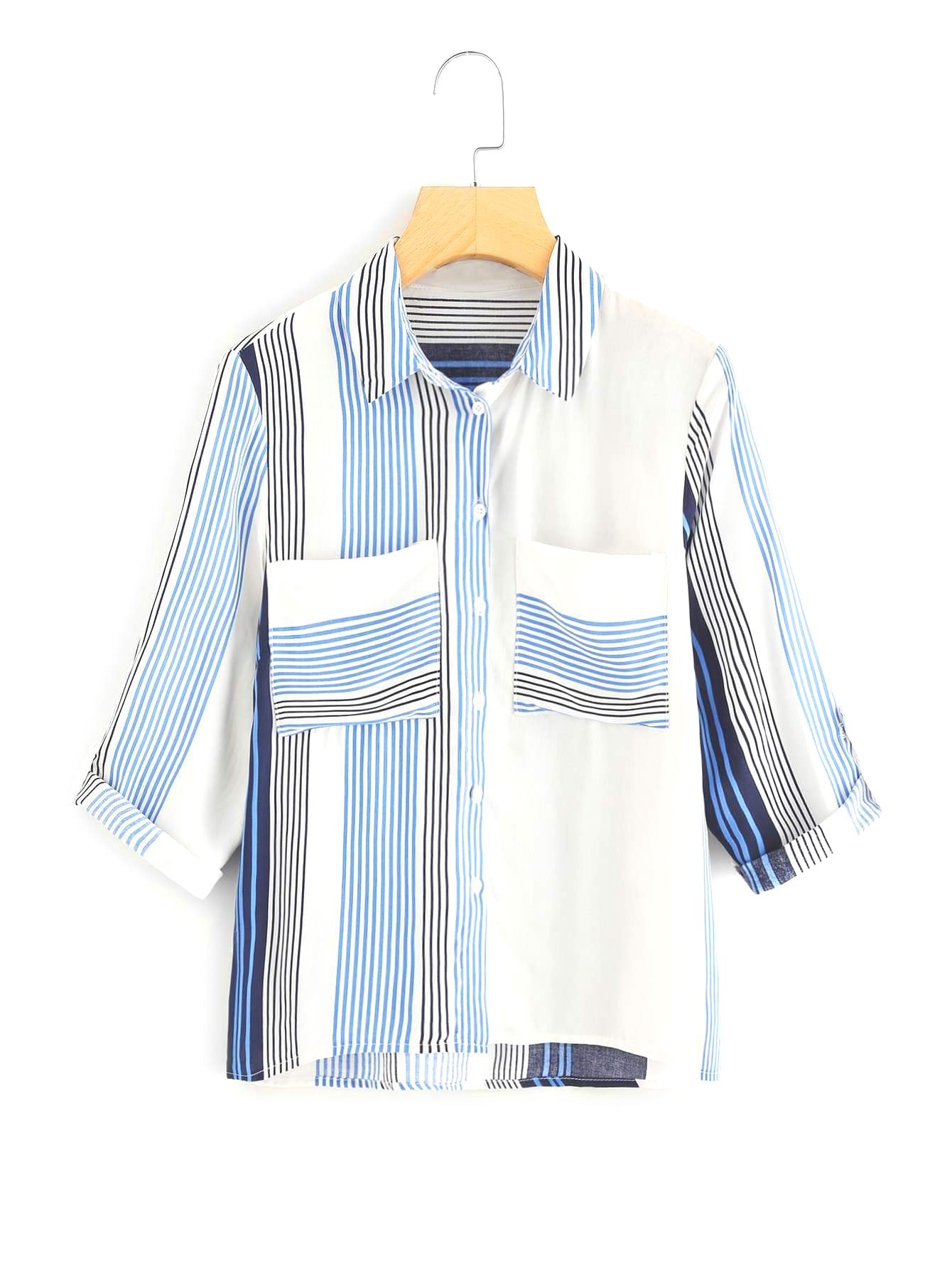 Londyn Front Pocket Striped Blouse - Didi Royale